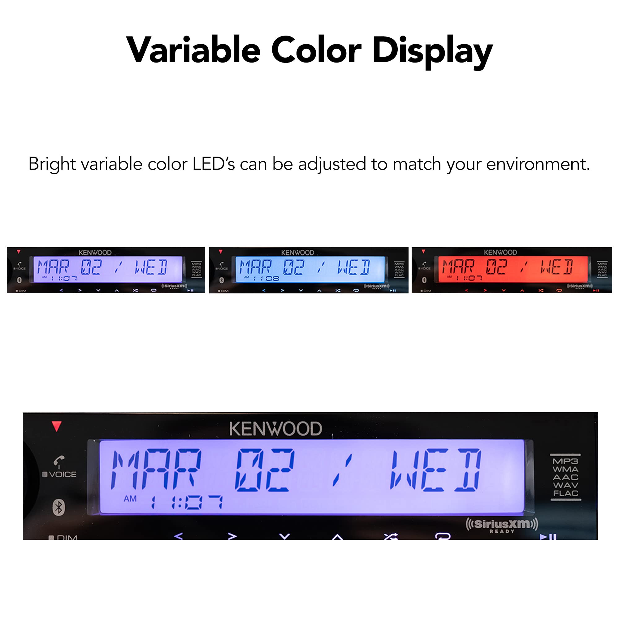 Kenwood KMR-D378BT Marine/Motorsports CD AM/FM Radio, Bluetooth, Amazon Alexa Compatible, SiriusXM Ready, Wireless Streaming - Pandora & Spotify, USB and AUX Input, Variable Color Display Kenwood KMR-D378BT Marine/Motorsports CD AM/FM Radio, Bluetooth, Amazon Alexa Compatible, SiriusXM Ready, Wireless Streaming - Pandora & Spotify, USB and AUX Input, Variable Color Display